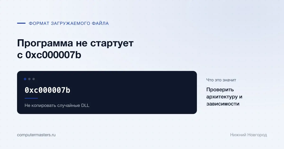 Ошибка формата 0xc000007b при запуске программы