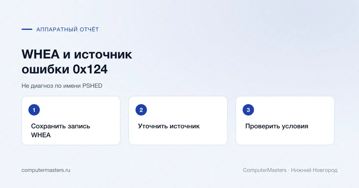 Запись WHEA, источник события и условия проверки