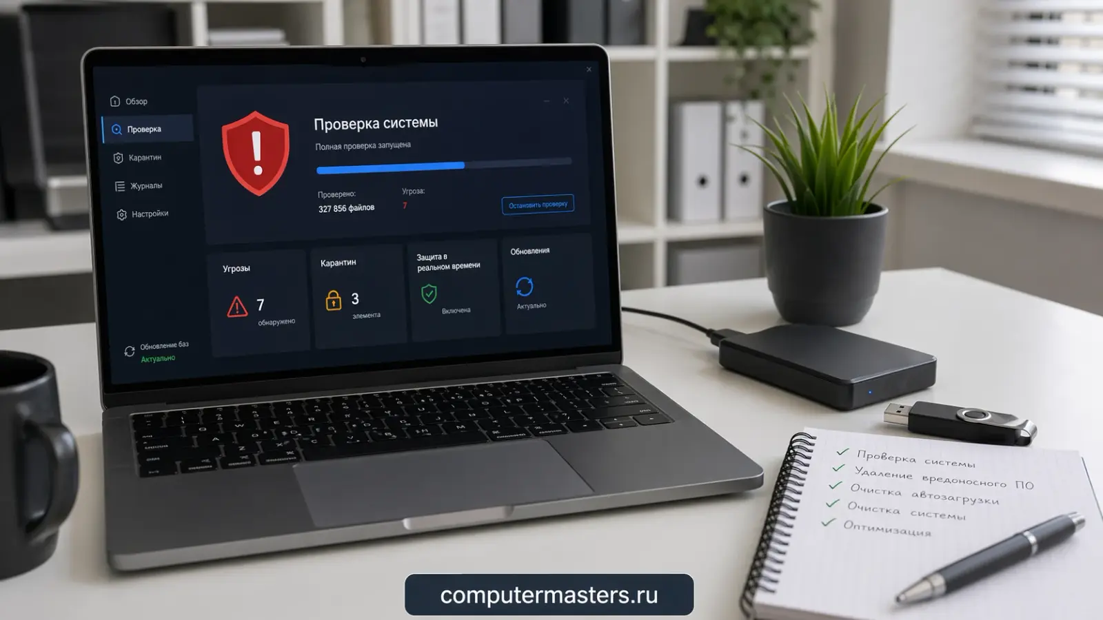 Мастер проверяет систему на компьютере клиента перед установкой защиты